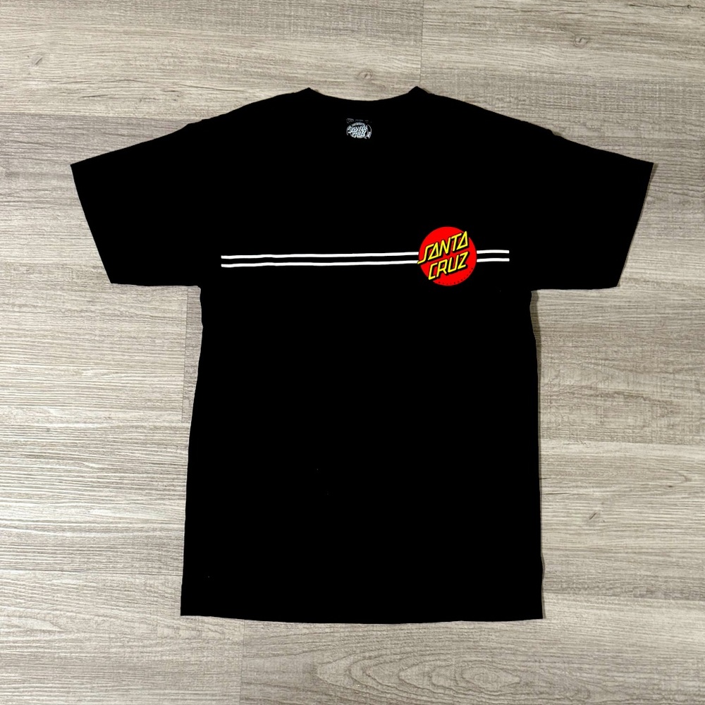 Santa Cruz Skateboards "Classic Dot" Short Sleeve Black Skate T-Shirt Size Small